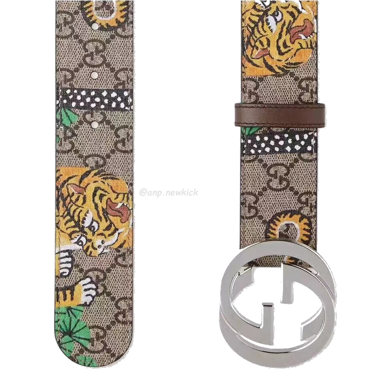 Gucci Interlocking G Belt Supreme Gg Bengal Beige Brown Multicolor (6) - newkick.vip